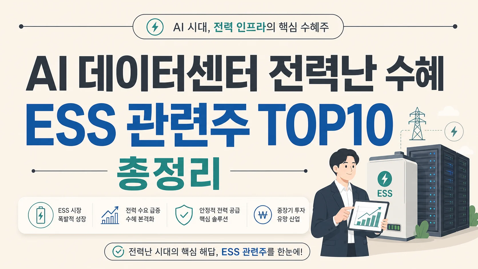 글의 1. AI 데이터센터와 ESS의 연결고리 이미지 글의 1. AI 데이터센터와 ESS의 연결고리 이미지