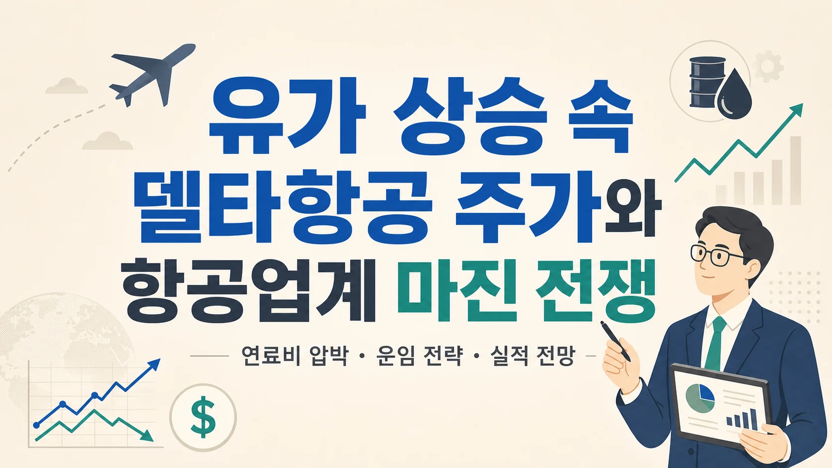 글의 유가 상승이 델타항공 주가에 주는 압박 이미지